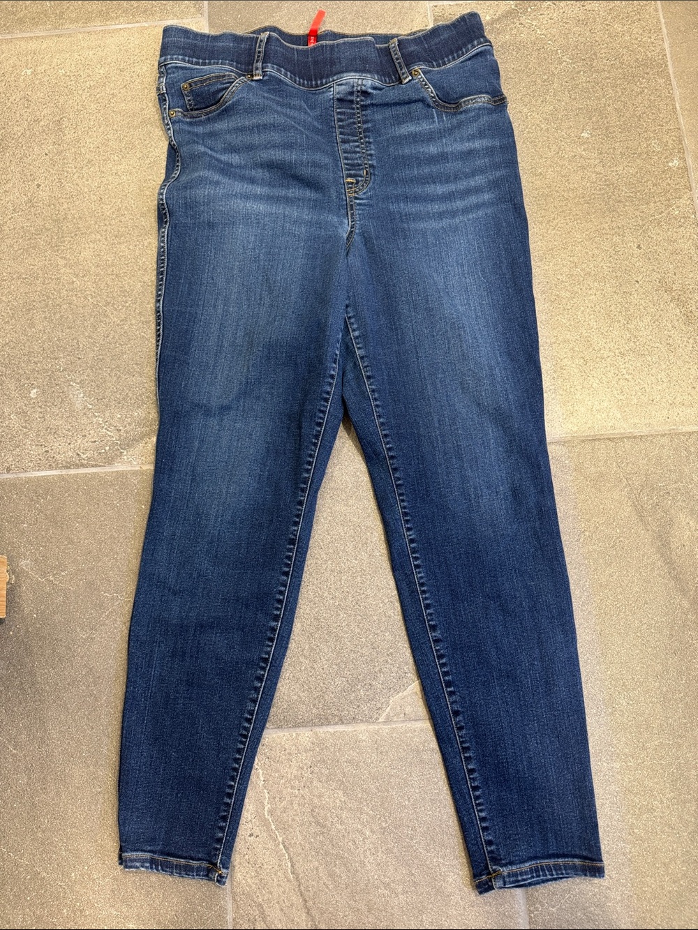 Spanx Ankle Skinny Jeans Dark Wash Pull-On High Rise (Size 1X / 1XT Tall)